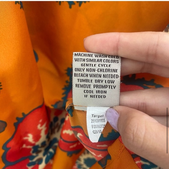 Tucker for Target orange bright floral mini dress with ruffle detail XS - Picture 12 of 16